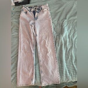 Wild Fable Straight Leg Pink Acid Wash Jeans